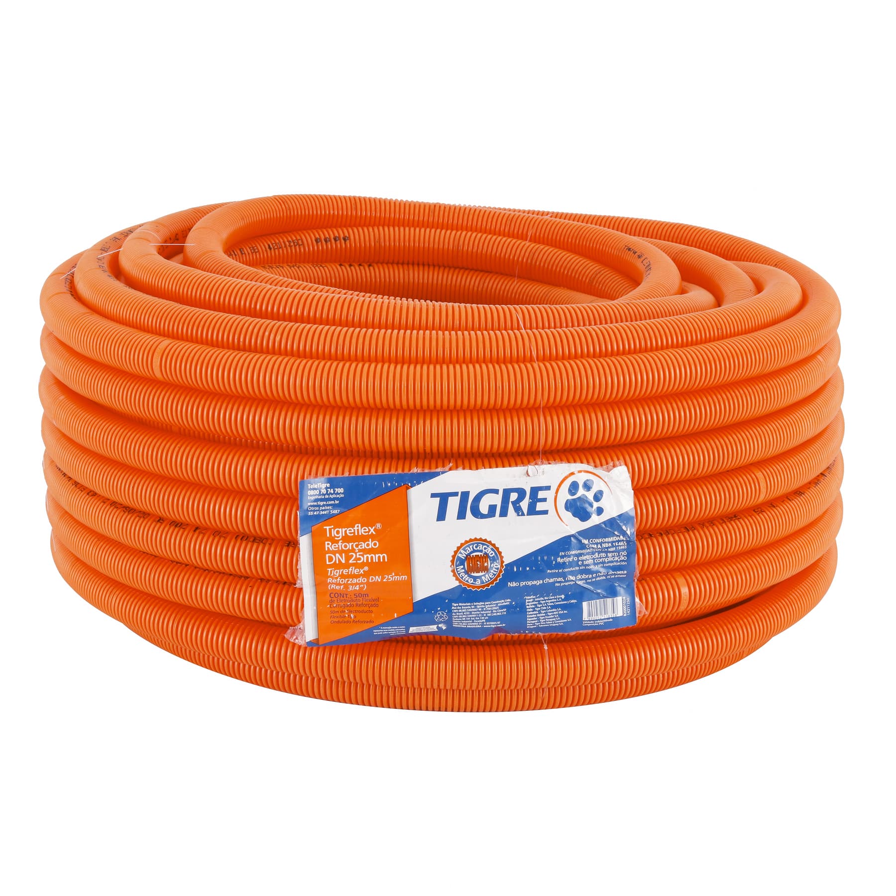 Mangueira corrugada 3/4 laranja 50m